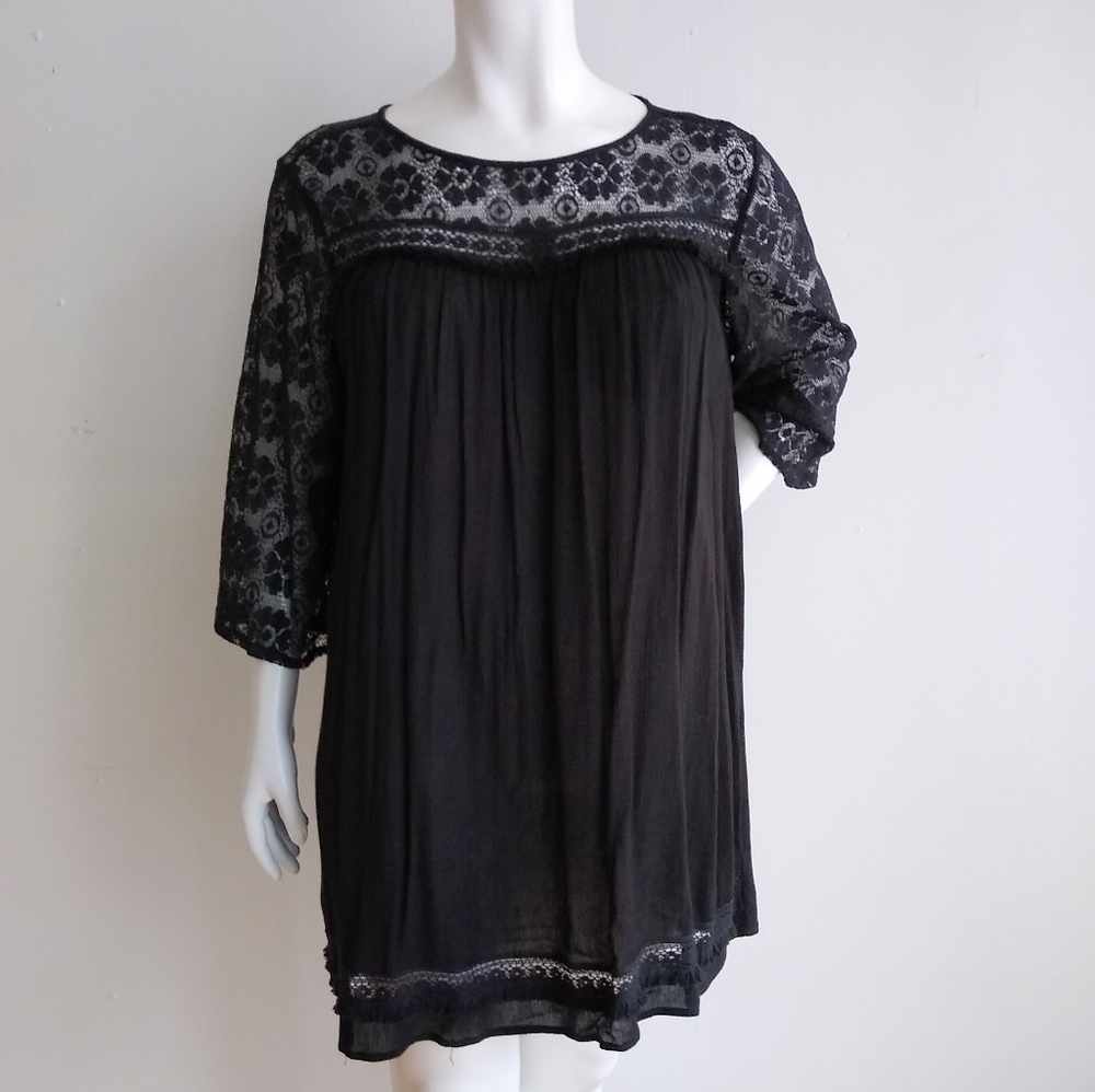 Umgee Black Lace Top 1XL